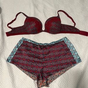 Victoria Secret bra and silk short set